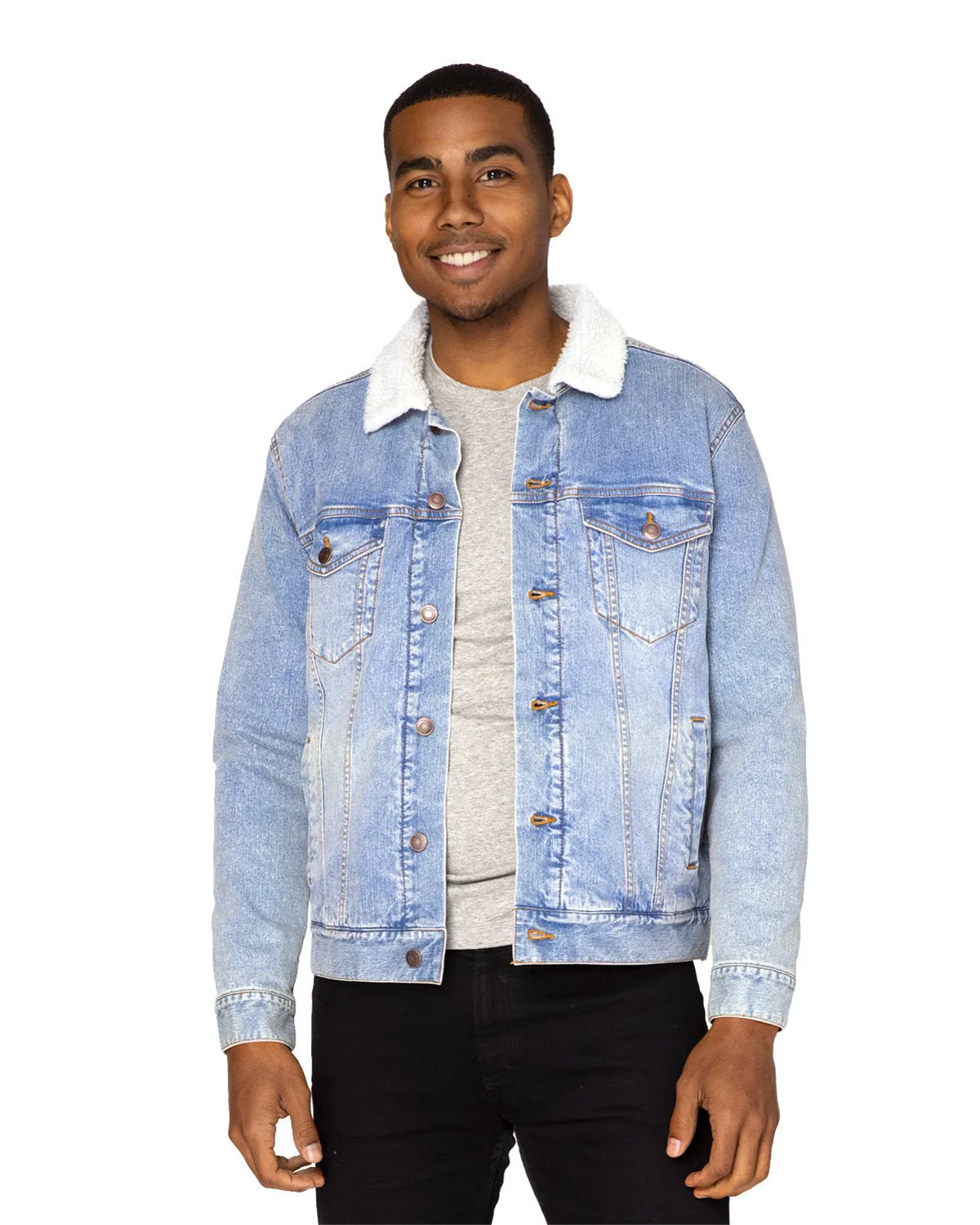 372J-Threadfast Apparel-LT DENIM/ OF WHT - Cheap-Us