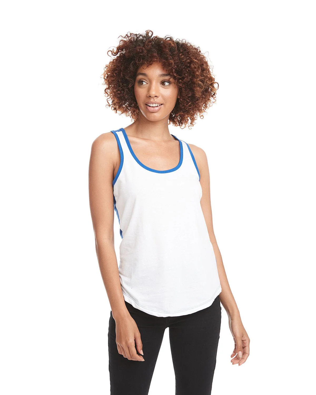 1534-Next Level Apparel-WHITE/ ROYAL - Cheap-Us