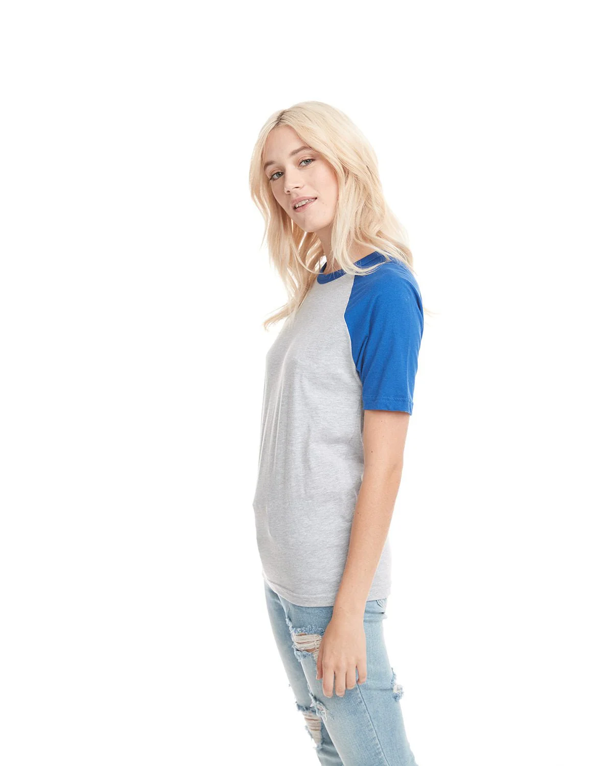 N3650-Next Level Apparel-ROYAL/ HTHR GRAY - Cheap-Us