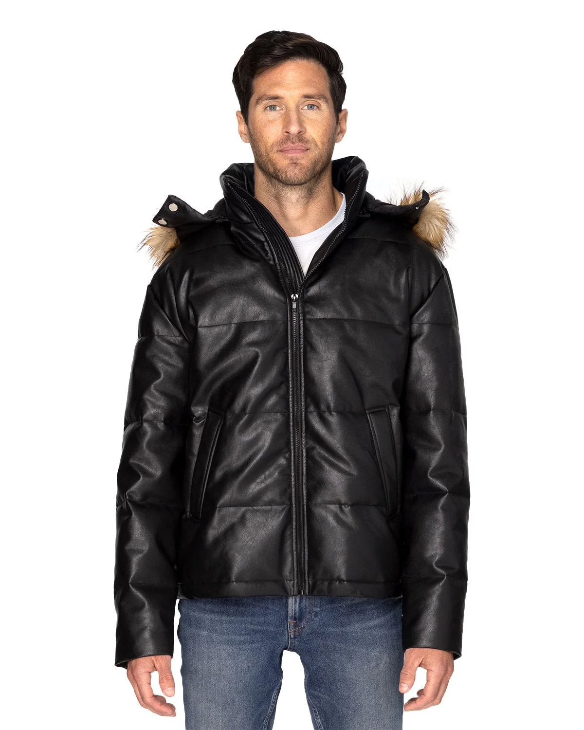 397J-Threadfast Apparel-BLACK VEGAN LTHR - Cheap-Us
