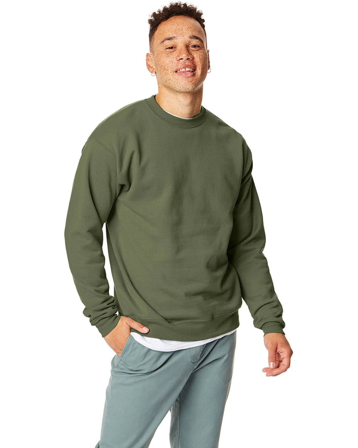 P1607-Hanes-FATIGUE GREEN - Cheap-Us