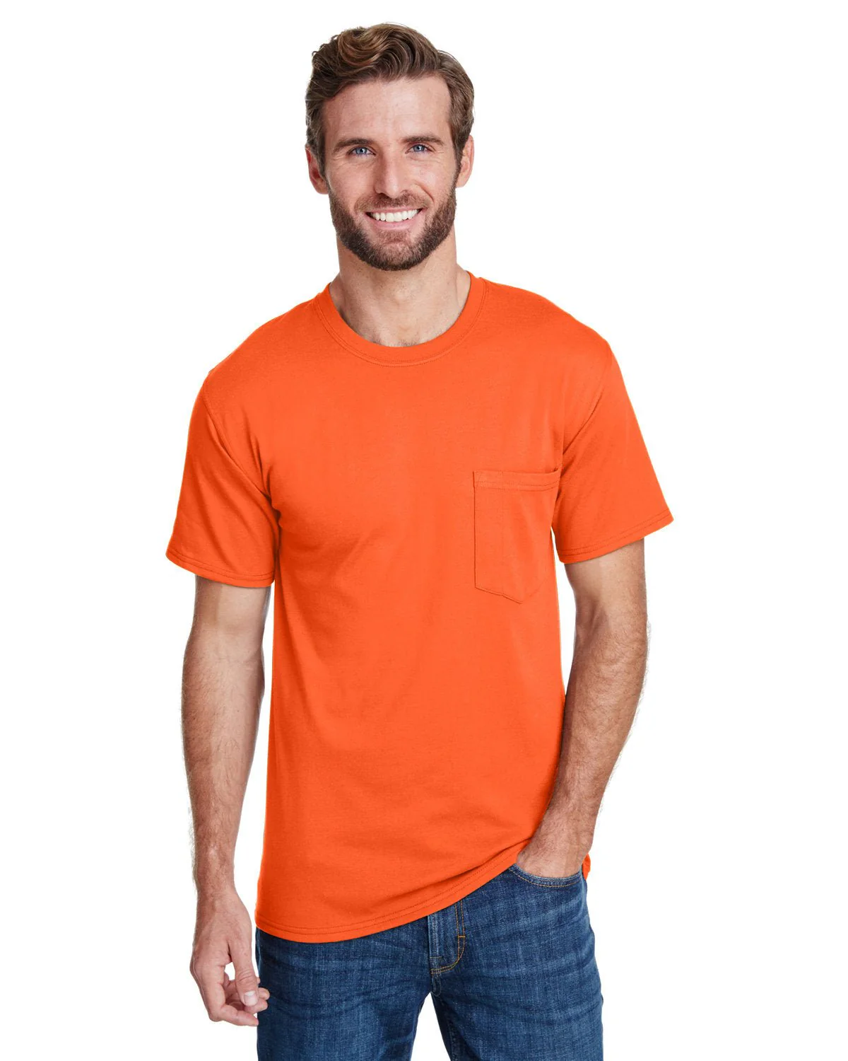 W110-Hanes-SAFETY ORANGE - Cheap-Us