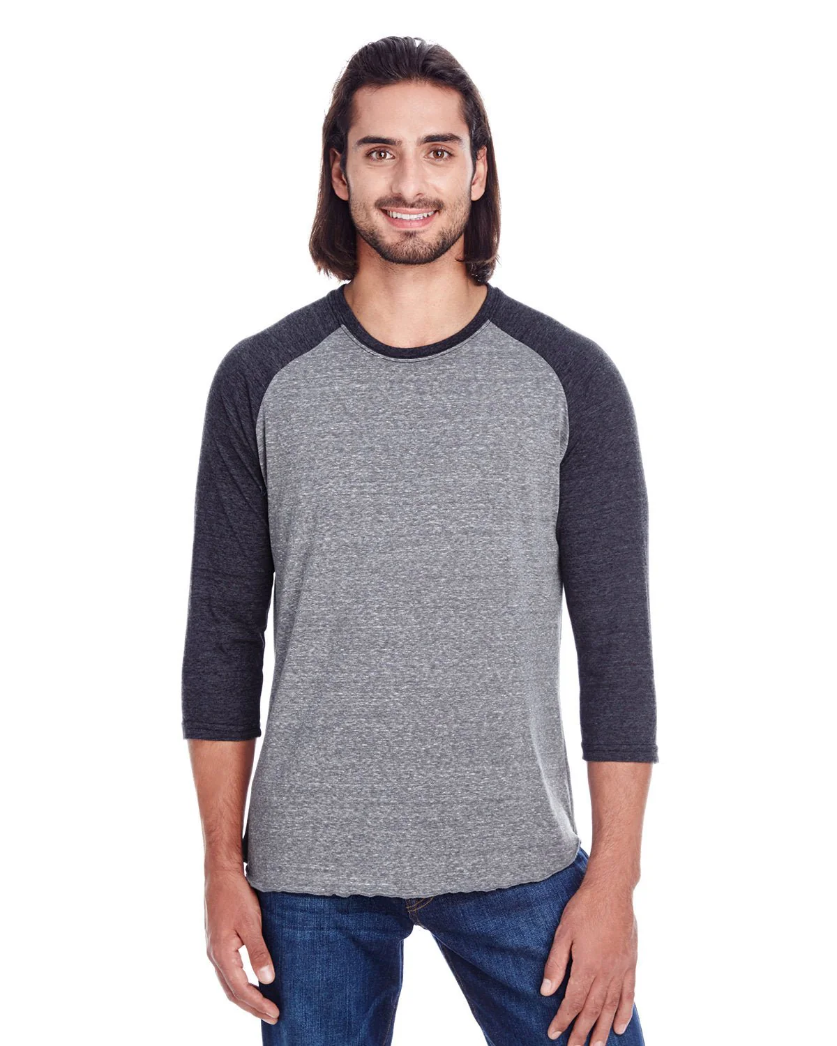 302G-Threadfast Apparel-GREY/ BLACK TRIB - Cheap-Us