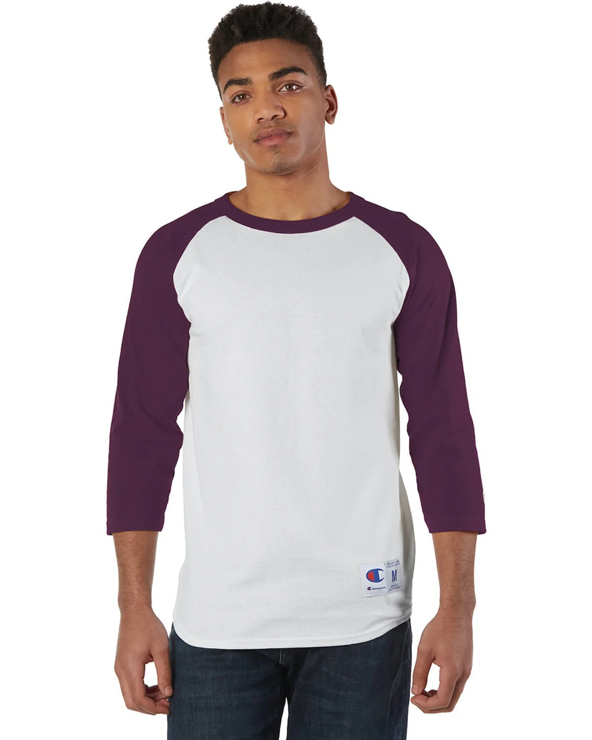 T1397-Champion-WHITE/ MAROON - Cheap-Us