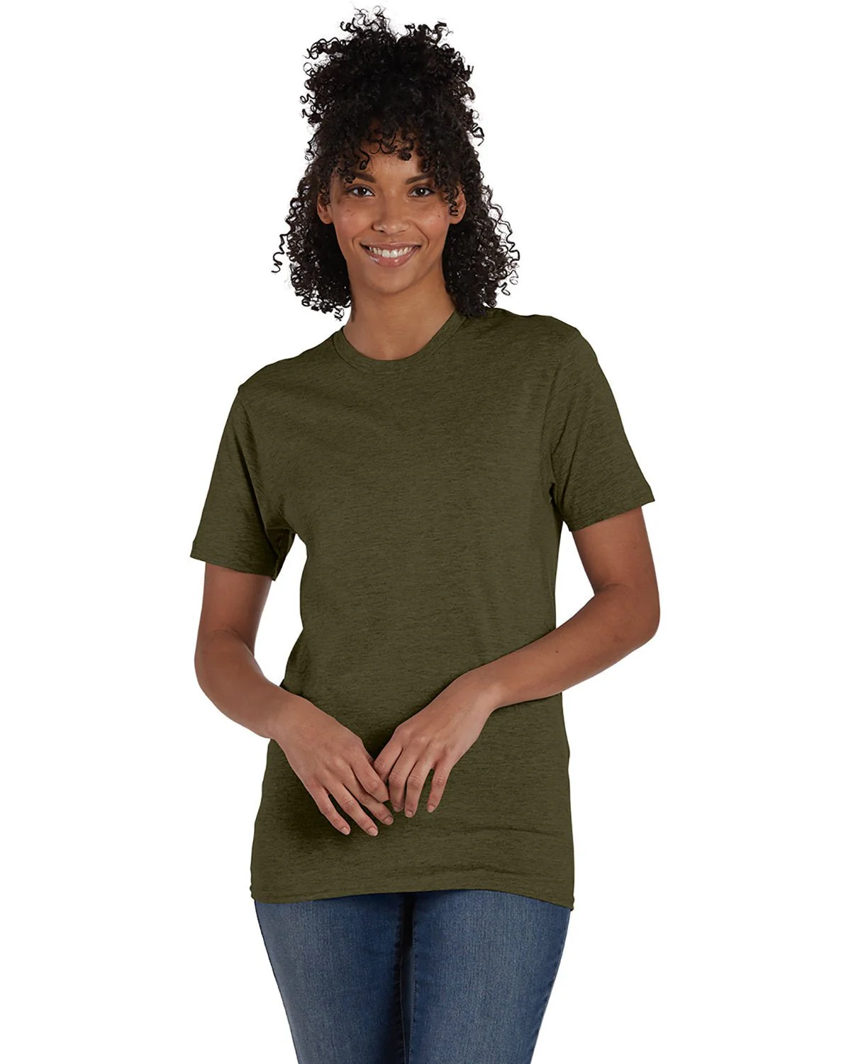 4980-Hanes-MILITARY GRN HTH - Cheap-Us