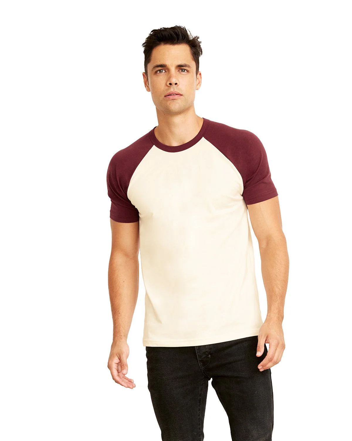 N3650-Next Level Apparel-MAROON/ NATURAL - Cheap-Us