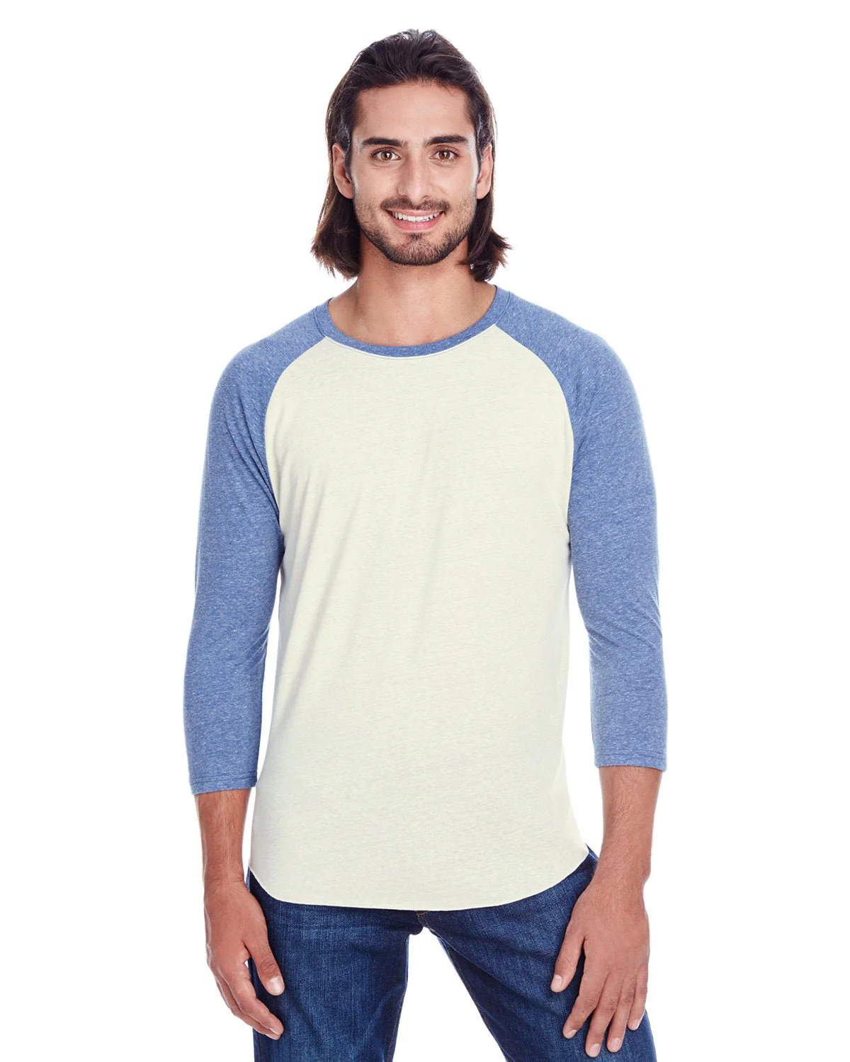 302G-Threadfast Apparel-CREAM/ NAVY TRIB - Cheap-Us