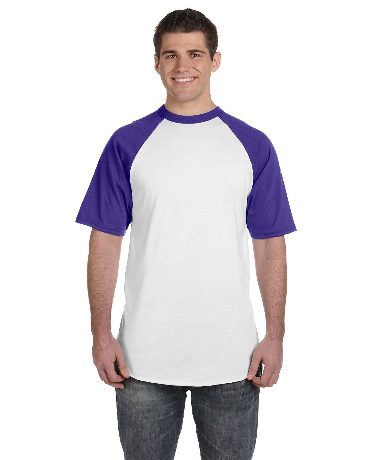 423-Augusta Sportswear-WHITE/ PURPLE - Cheap-Us