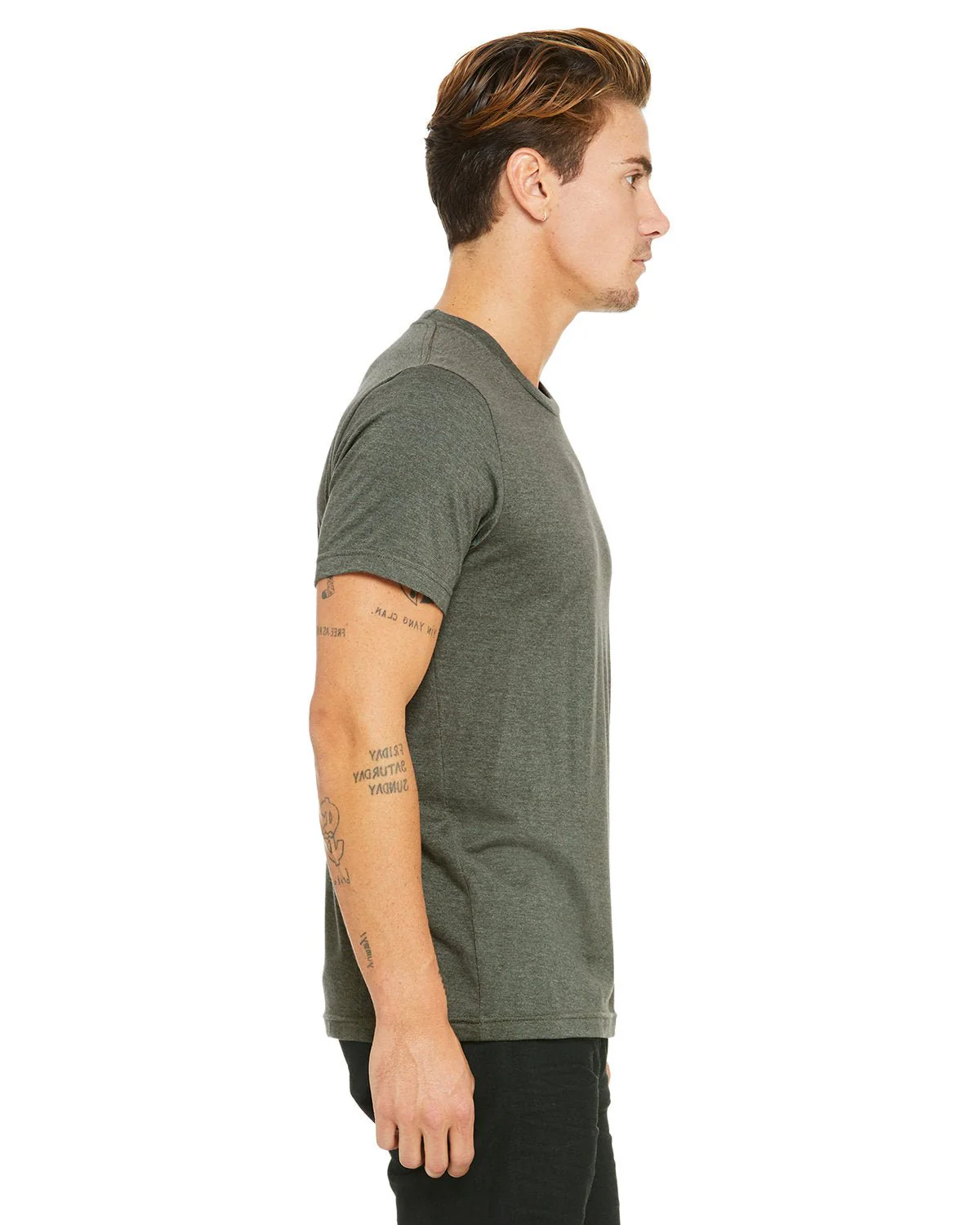 3001CVC-Bella + Canvas-HTHR MILTARY GRN - Cheap-Us