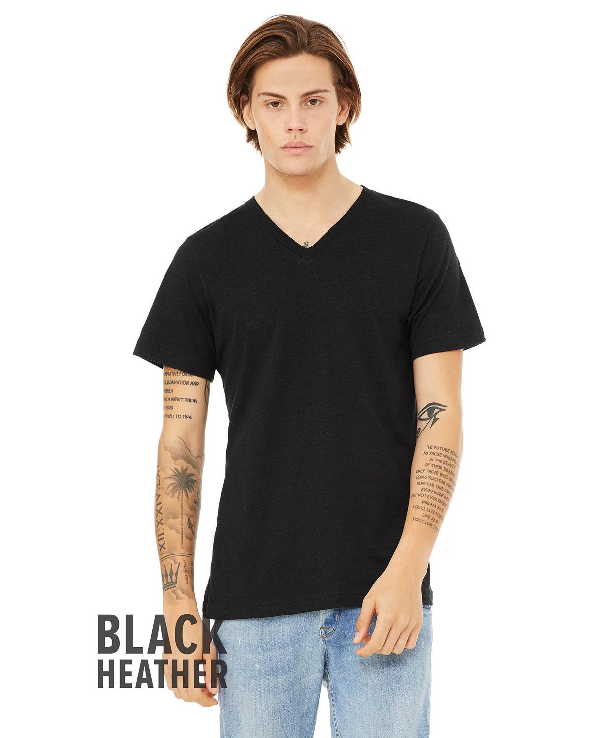 3005CVC-Bella + Canvas-BLACK HEATHER - Cheap-Us