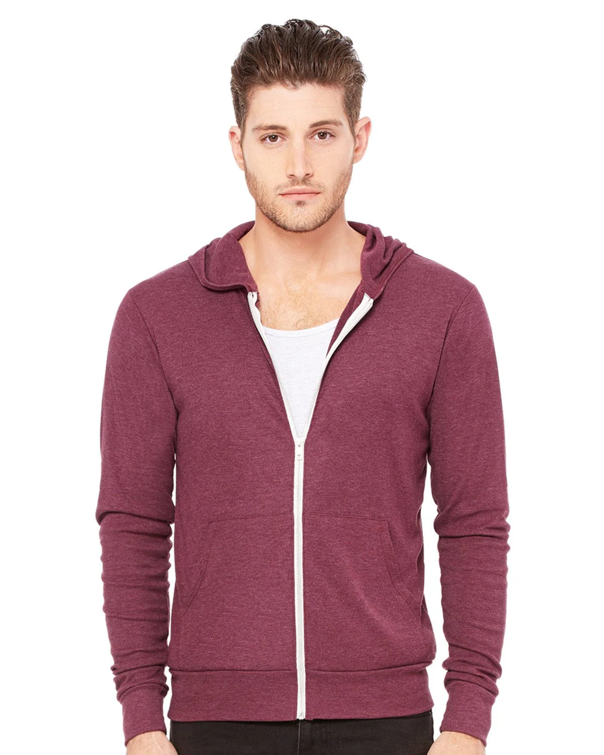 3939-Bella + Canvas-MAROON TRIBLEND - Cheap-Us