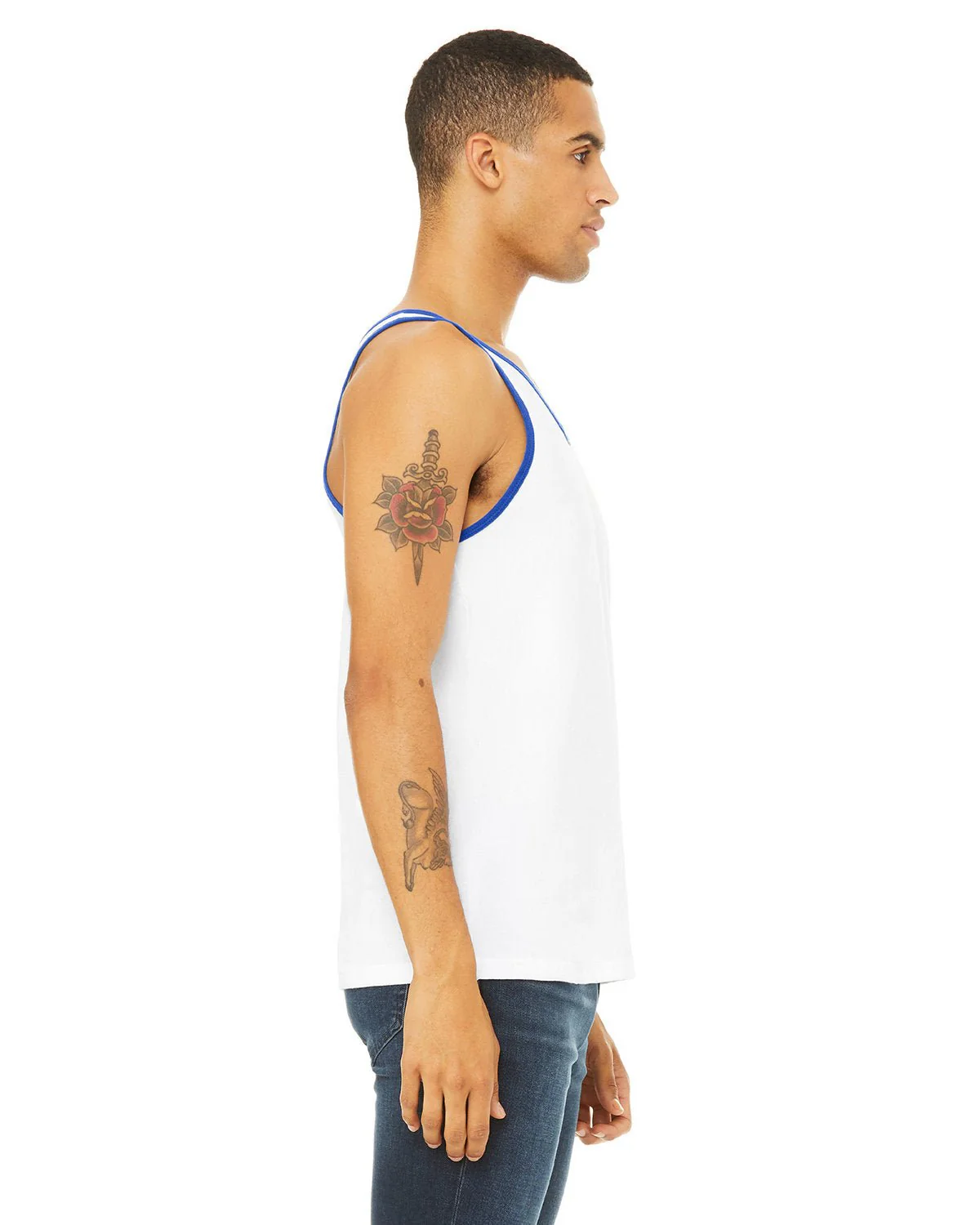 3480-Bella + Canvas-WHITE/ TR ROYAL - Cheap-Us