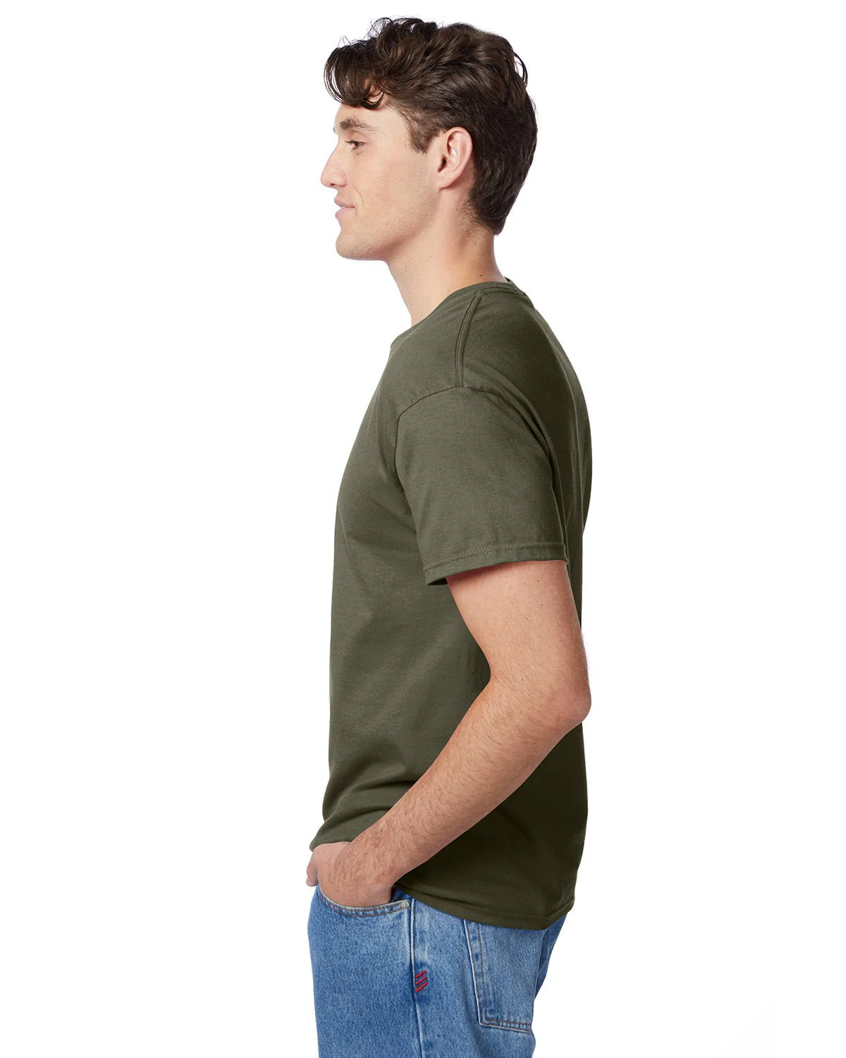 5250T-Hanes-FATIGUE GREEN - Cheap-Us