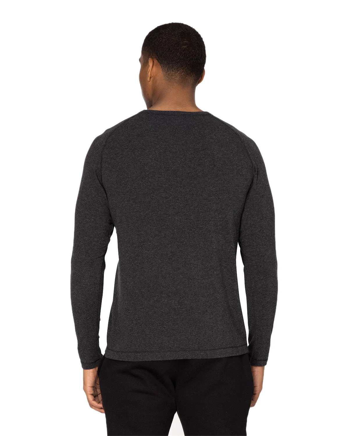 382LS-Threadfast Apparel-BLACK HEATHER - Cheap-Us