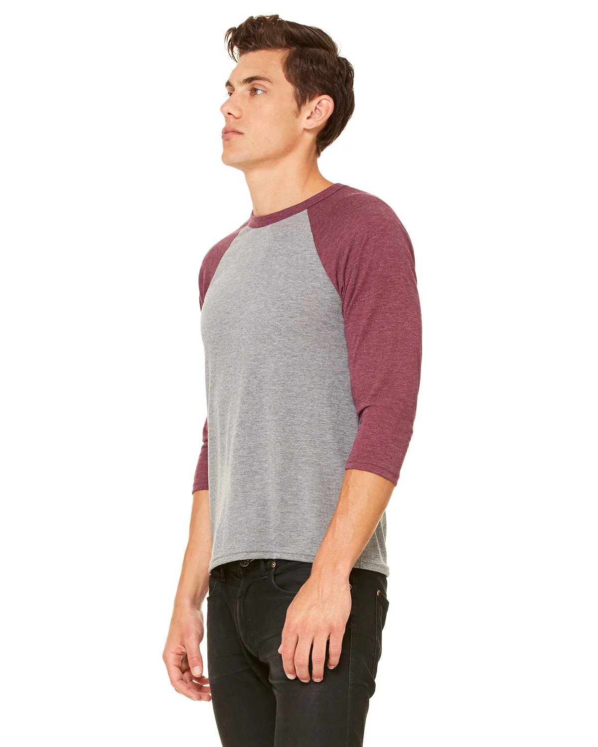 3200-Bella + Canvas-GRY/ MAROON TRB - Cheap-Us