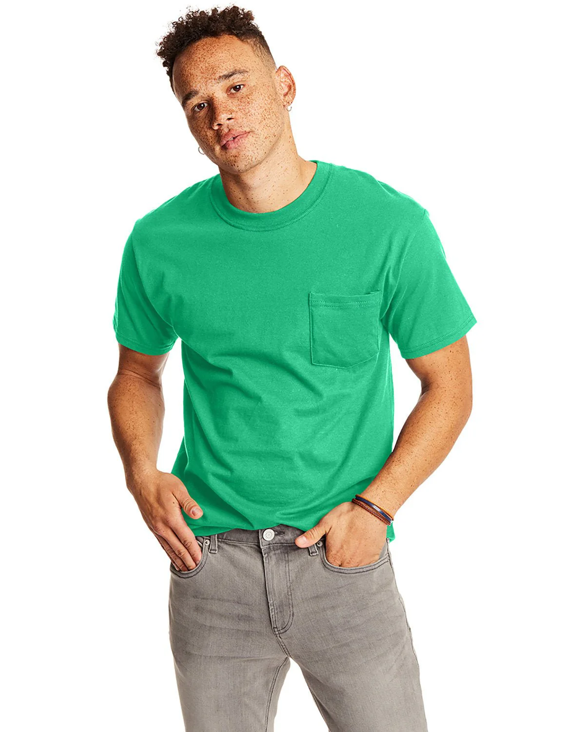 5190P-Hanes-KELLY GREEN - Cheap-Us