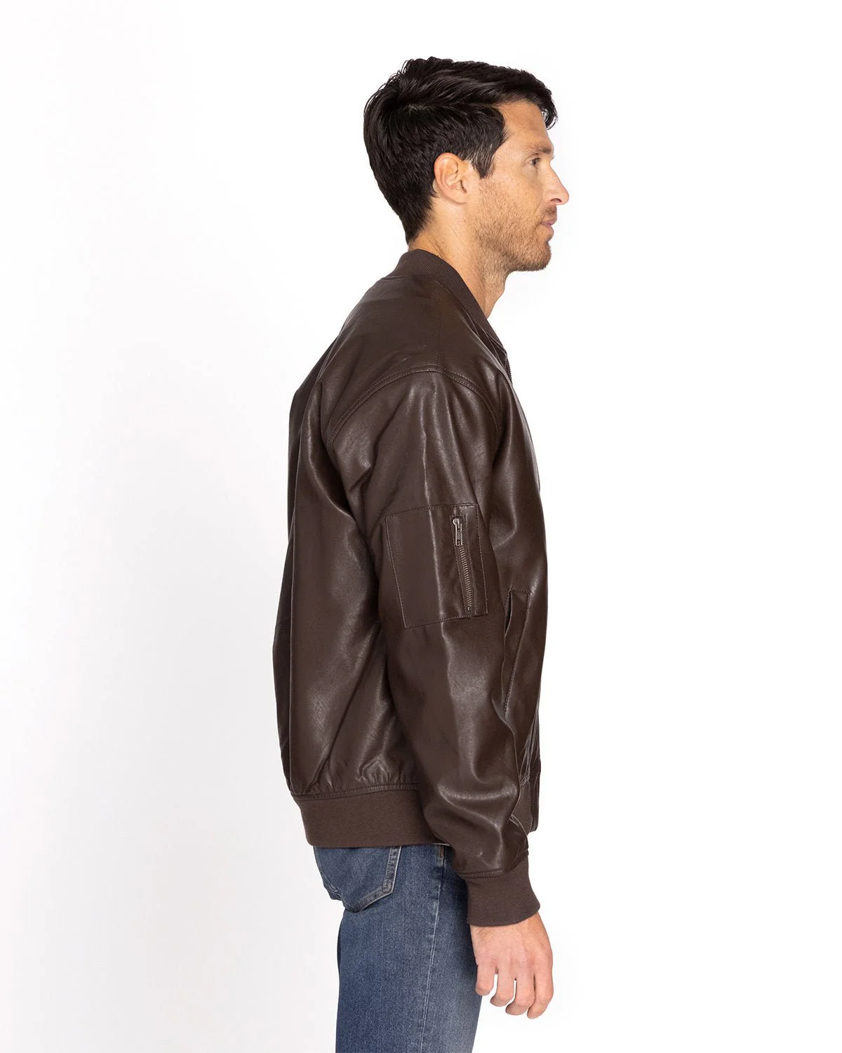 395J-Threadfast Apparel-BROWN VEGAN LTHR - Cheap-Us