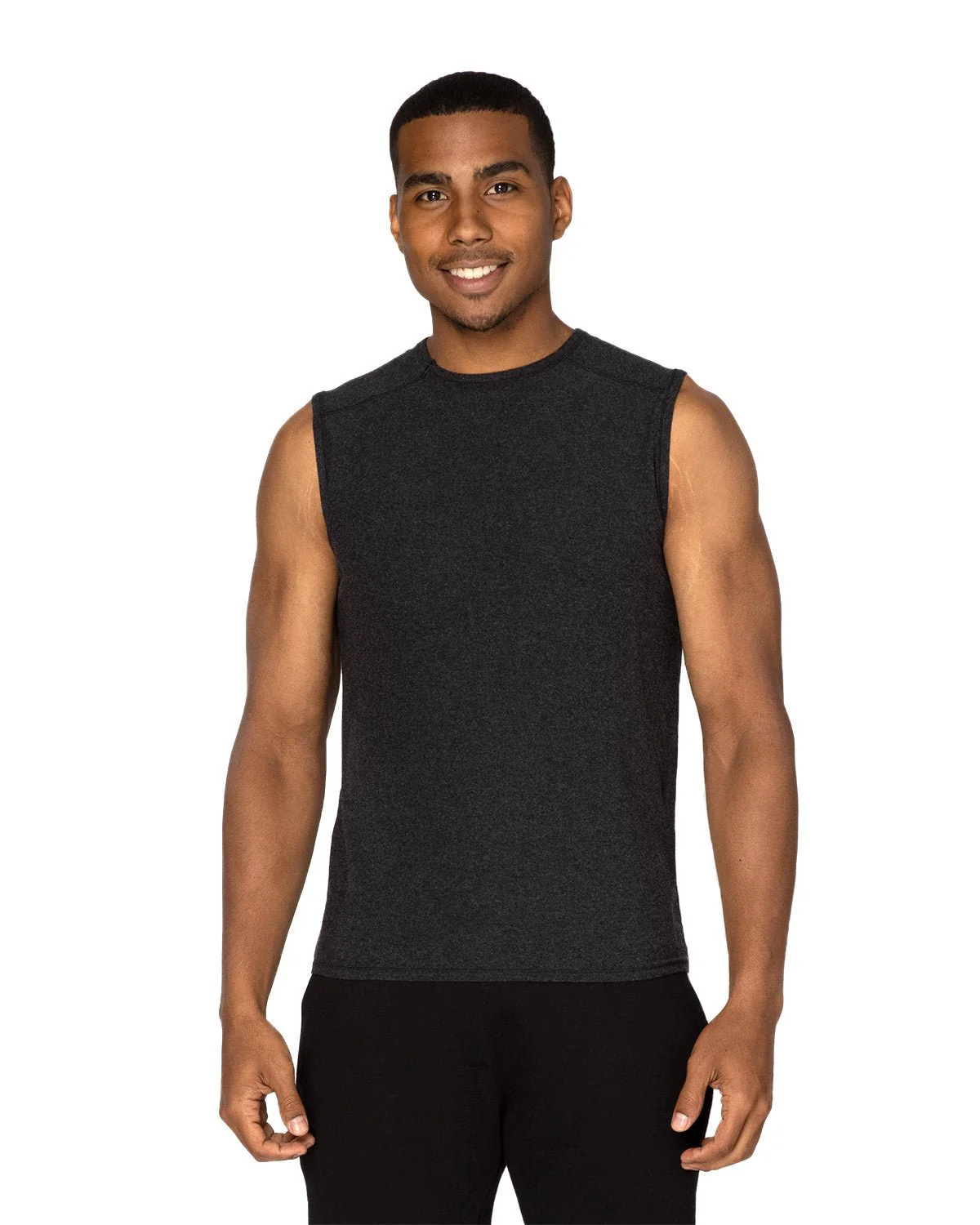 382T-Threadfast Apparel-BLACK HEATHER - Cheap-Us