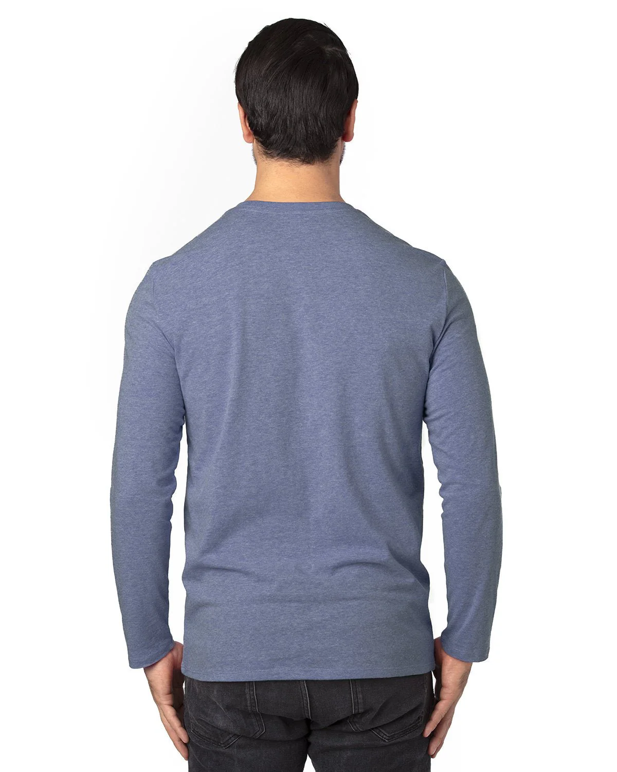 100LS-Threadfast Apparel-NAVY HEATHER - Cheap-Us
