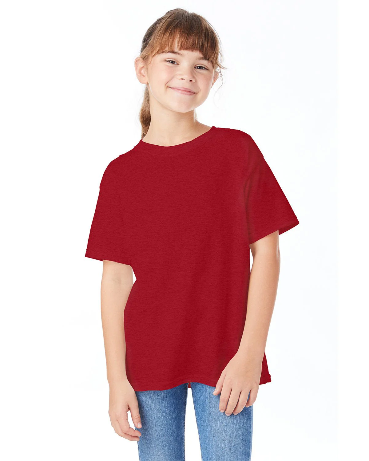 5480-Hanes-RED PEPPER HTHR - Cheap-Us