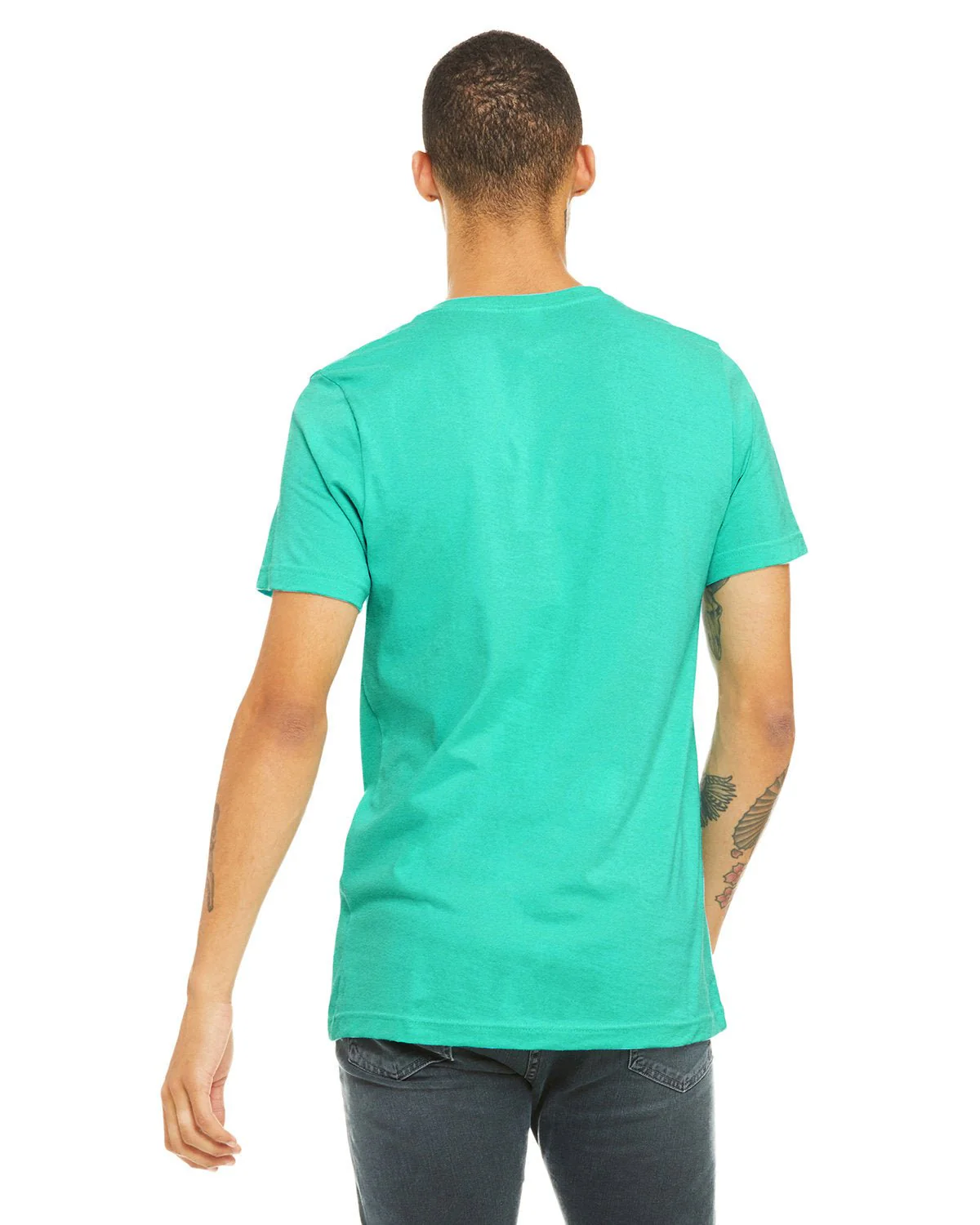 3001CVC-Bella + Canvas-HEATHER SEA GRN - Cheap-Us