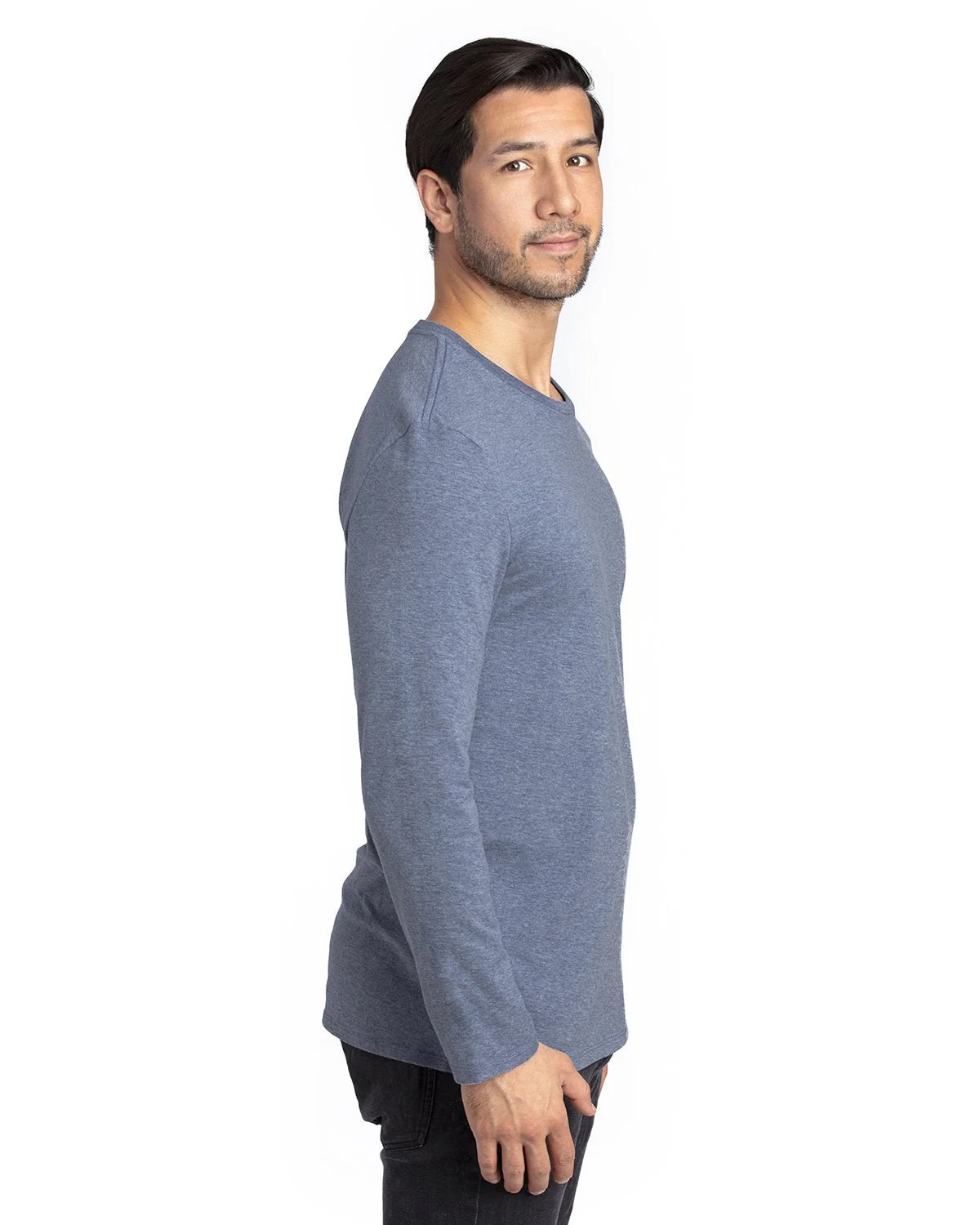100LS-Threadfast Apparel-NAVY HEATHER - Cheap-Us