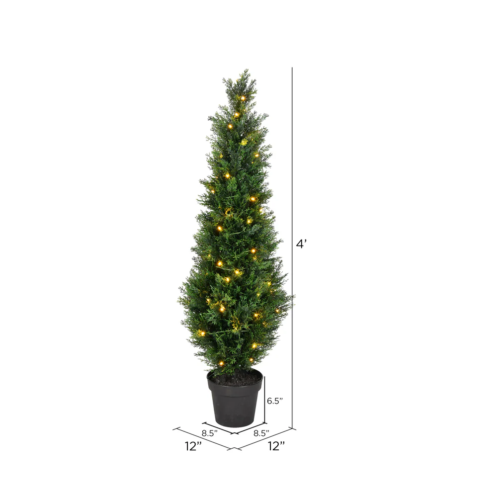 Vickerman 4' Artificial Potted Green Cedar Tree.. - Cheap-Us