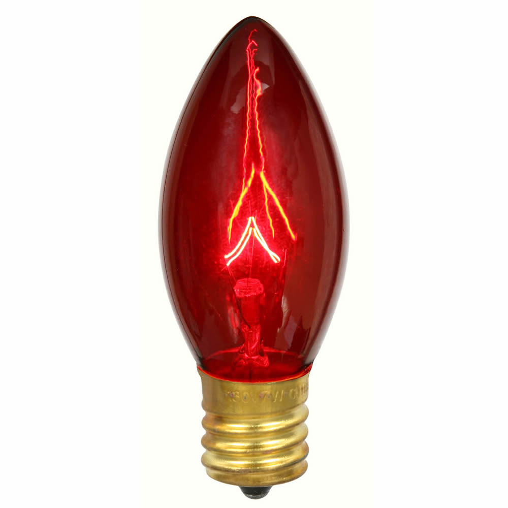 Vickerman C9 Transparent Red Replacement Bulb 7 Watt 130 Volt UL E17 Base box of 25 - Cheap-Us