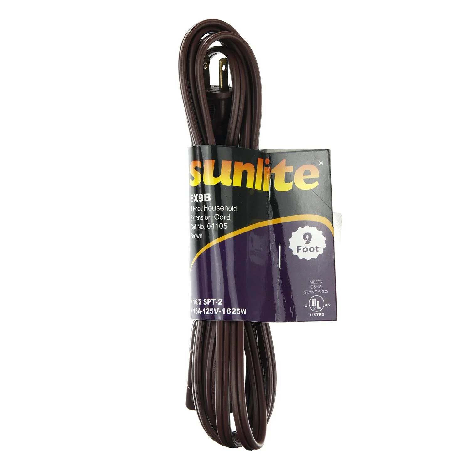 Sunlite EX9/BR Household 9-Feet Extension Cord, Brown - Cheap-Us