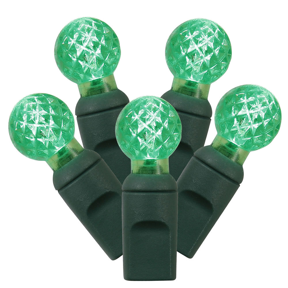 Vickerman 100 Green G12 LED Light on Green Wire 34' Christmas Light Strand - Cheap-Us