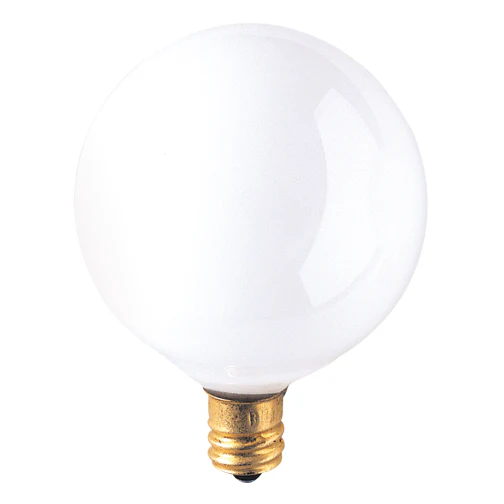 Bulbrite 15G16WH2 15 Watt Incandescent G16.5 Globe, Candelabra Base, White - Cheap-Us