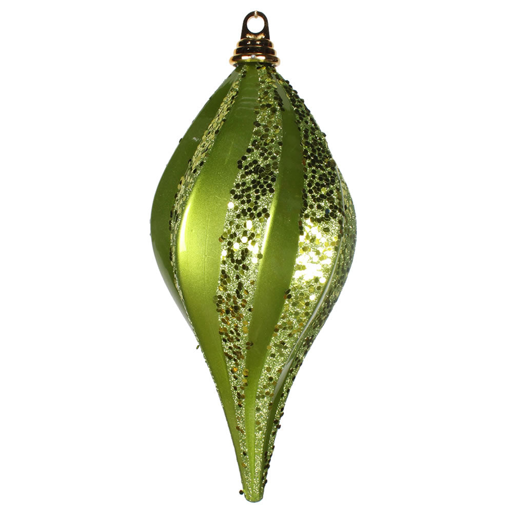 Vickerman 12'' Lime Glitter Swirl Drop Christmas Ornament - Cheap-Us