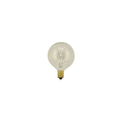 Bulbrite B40G16CL 40 Watt Incandescent G16.5 Globe, Candelabra Base, Clear, 2-Pack - Cheap-Us