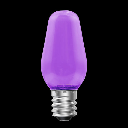 Luxrite LED C7 Small Light Bulb, E12 Candelabra Base, 0.5W, Purple Finish, Pack of 12 (LR21751) - Cheap-Us