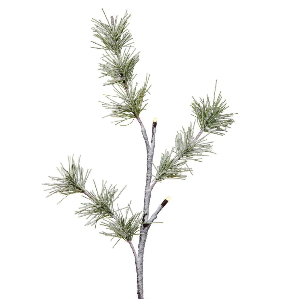 Vickerman 2' Green Frosted Mini Pine Twig Tree Battery Operated Warm White 3mm LED lights. - Cheap-Us