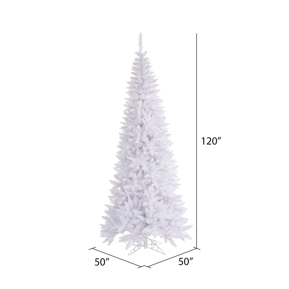 Vickerman 10' White Fir Slim Artificial Christmas Tree Unlit - Cheap-Us