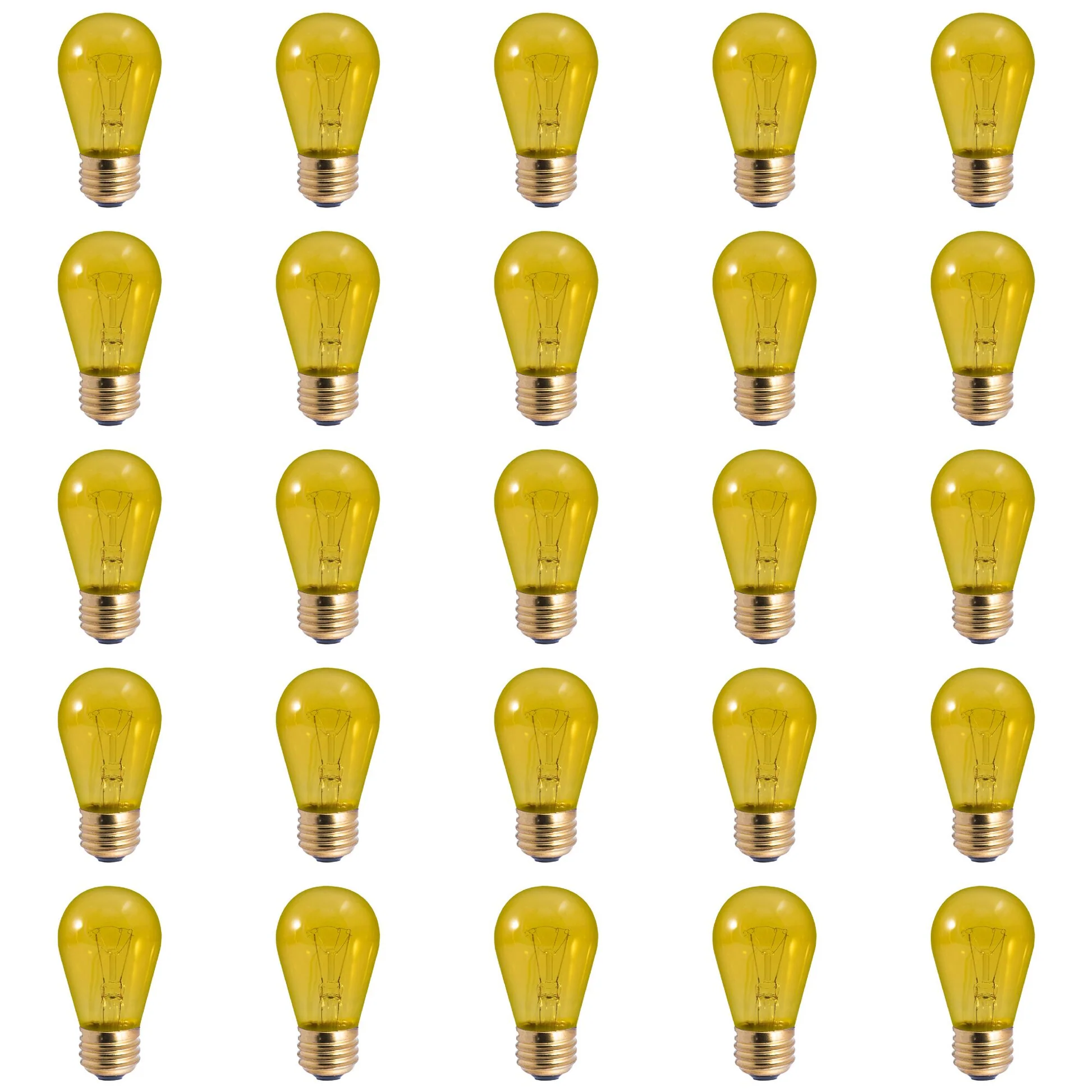 BULBRITE INCANDESCENT S14 MEDIUM SCREW (E26) 11W DIMMABLE LIGHT BULB TRANSPARENT YELLOW 25PK (701811) - Cheap-Us