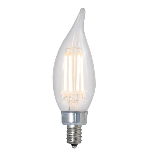 Bulbrite 4.5 Watt Dimmable Clear Filament CA10 Candelabra (E12) LED Bulb - 350 Lumens, 2700K, and 90 CRI - Cheap-Us