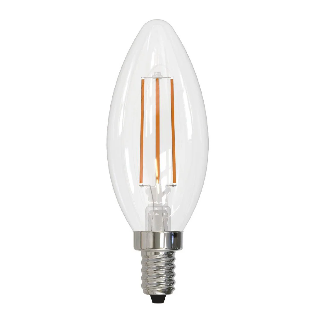 BULBRITE LED B11 CANDELABRA SCREW (E12) 5W FULLY COMPATIBLE DIMMING FILAMENT LIGHT BULB 2700K/WARM WHITE 60W INCANDESCENT EQUIVALENT 4PK (776626) - Cheap-Us