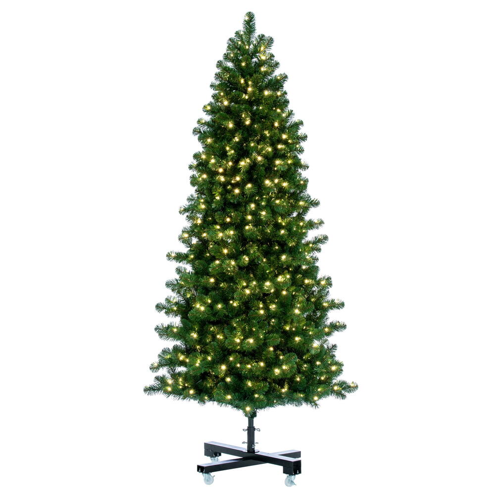 Vickerman 7.5' Grand Teton Slim Artificial Christmas Tree  Single Mold Warm White LED Lights - Cheap-Us