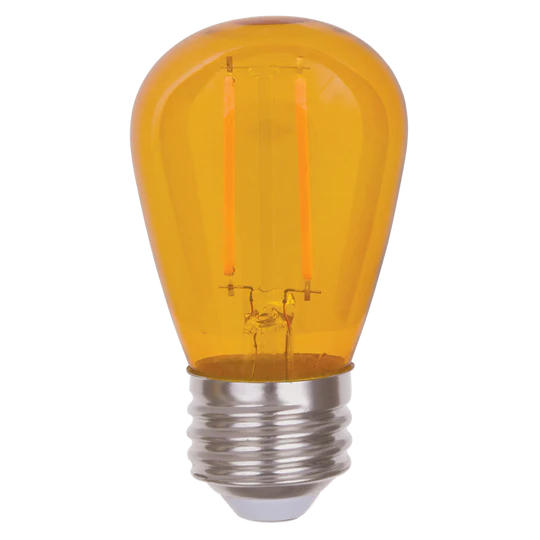 Luxrite LED Filament S14 Light Bulb, E26 Medium Base, 0.5W, Yellow Transparent Bulb Finish (LR21733) - Cheap-Us