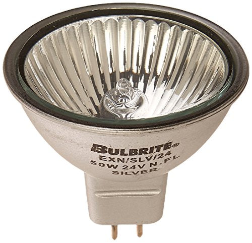 Bulbrite EXN/SLV/24 50 Watt Dimmable Halogen MR16 Bulb, Bi-Pin GU5.3 Base, Silver - Cheap-Us