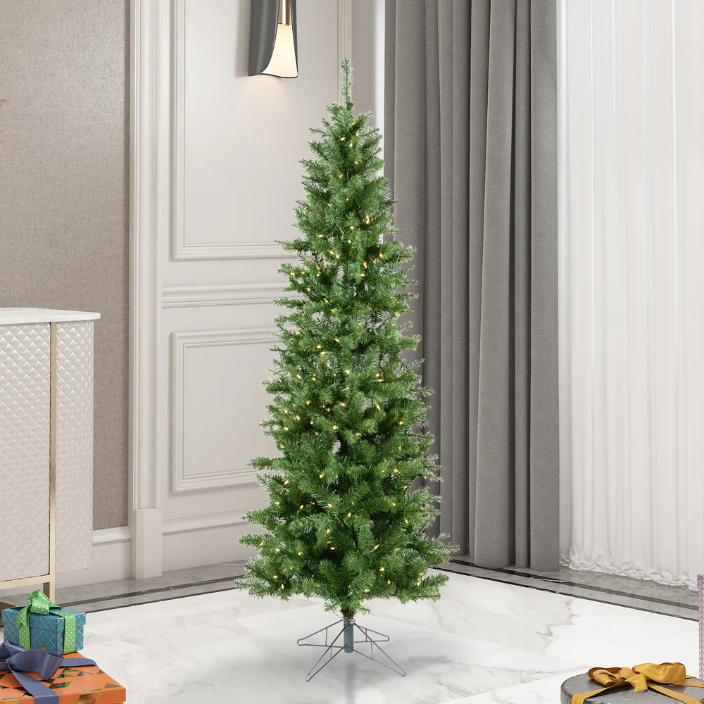 Vickerman 4.5' Salem Pencil Pine Artificial Christmas Tree Warm White LED Dura-lit Lights - Cheap-Us