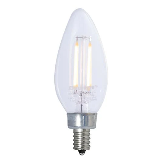 BULBRITE LED B11 CANDELABRA SCREW (E12) 2.5W DIMMABLE FILAMENT LIGHT BULB 2700K/WARM WHITE 25W INCANDESCENT EQUIVALENT 4PK (776855) - Cheap-Us