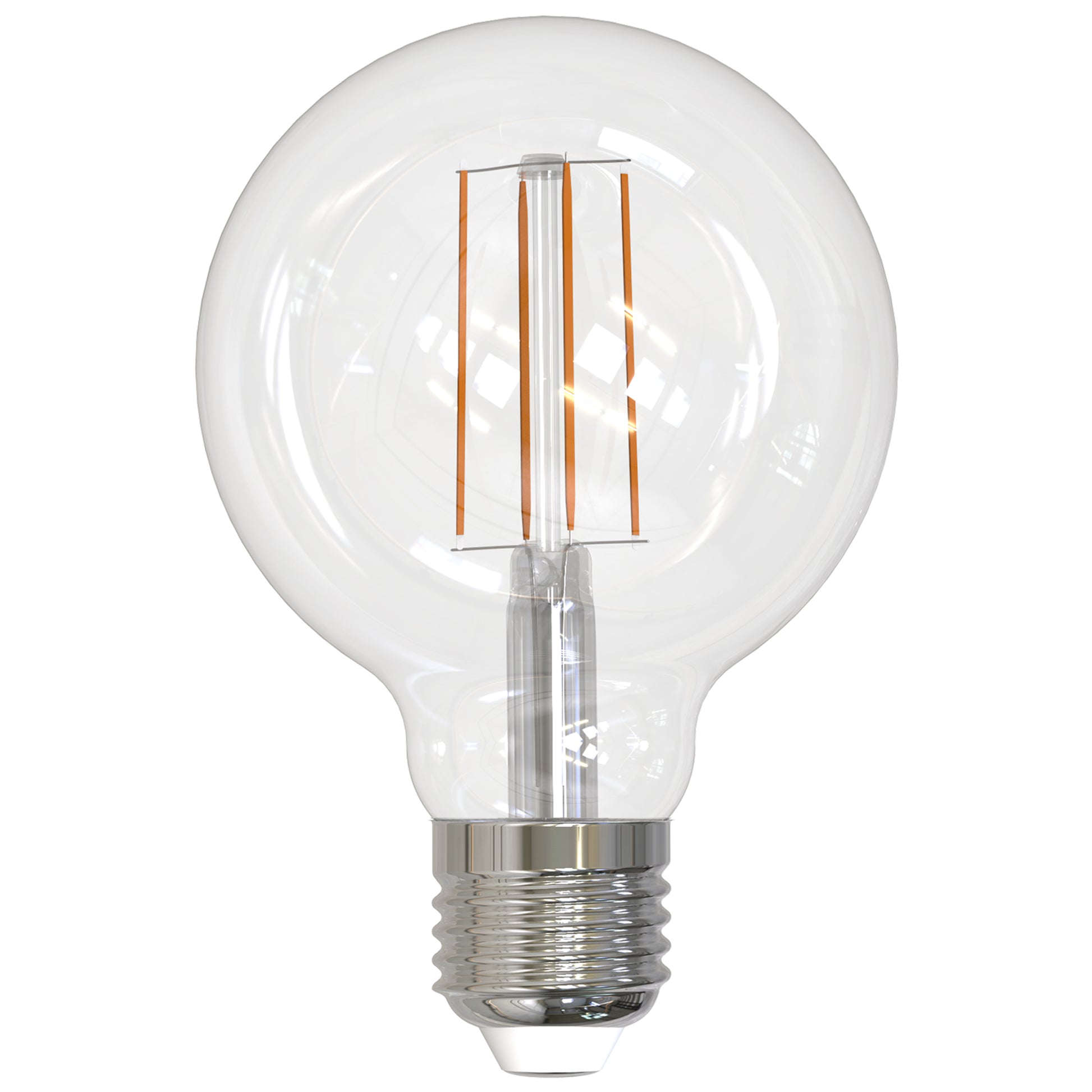 Bulbrite 7 Watt Dimmable Clear Globe G25 LED Light Bulbs with Medium (E26) Base, 2700K Warm White Light, 800 Lumens - Cheap-Us