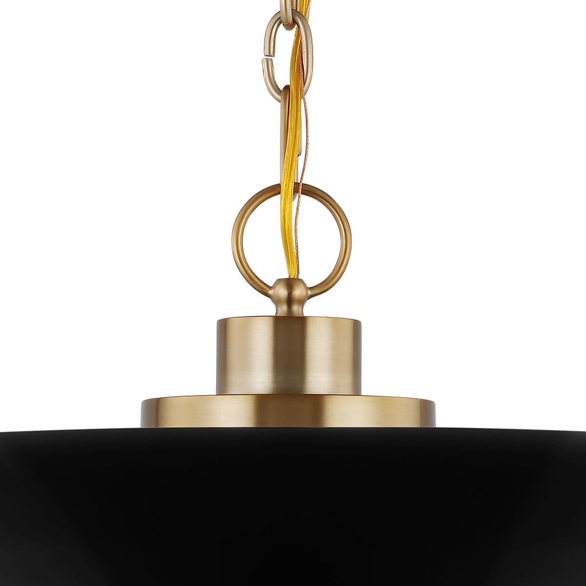 60-7481 COLONY 1 LIGHT SMALL PENDANT Colony; 1 Light; Small Pendant; Matte Black with Burnished Brass - Cheap-Us