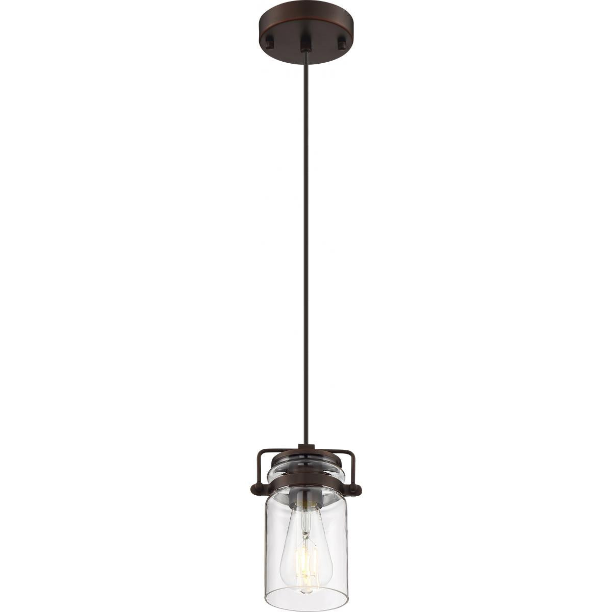 60-6731 ANTEBELLUM 1 LT MINI PENDANT Antebellum - 1 Light Mini Pendant - with Clear Glass -Mahogany Bronze Finish - Cheap-Us