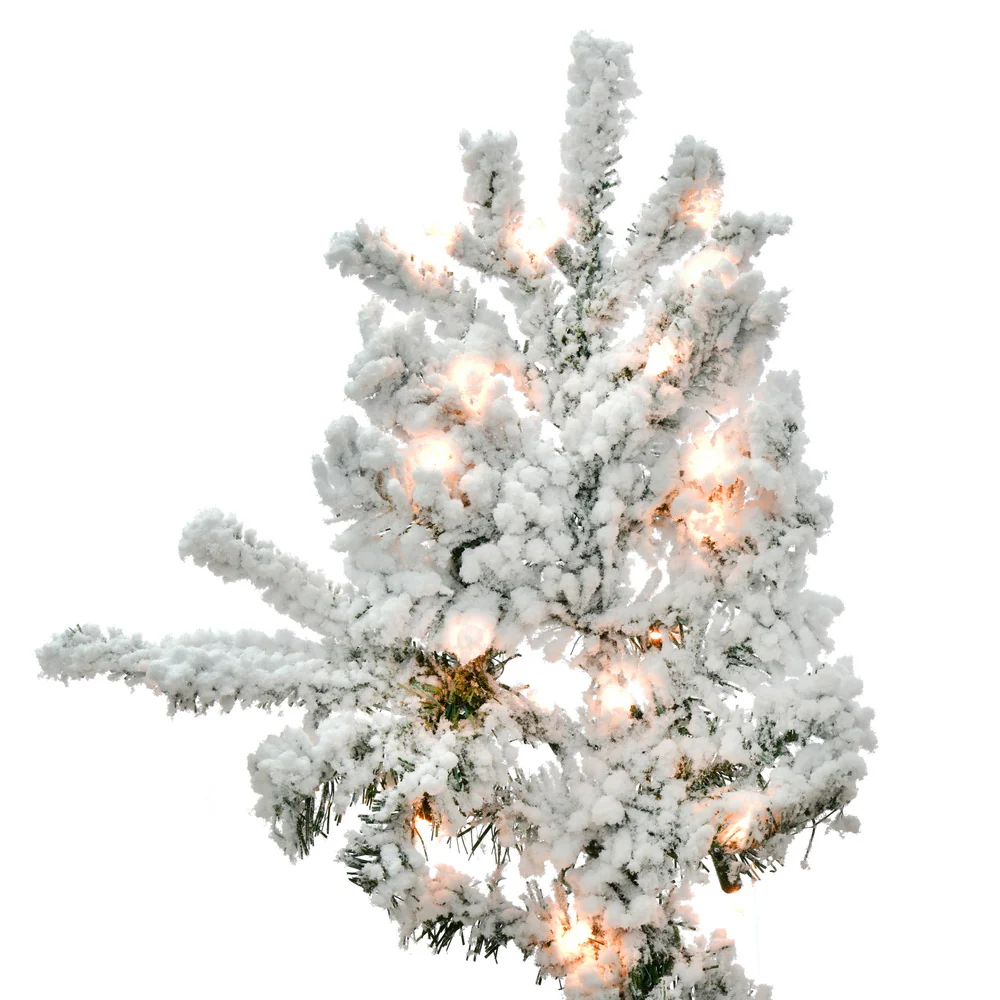 Vickerman 8.5' Flocked Sierra Fir Artificial Christmas Tree Clear Dura-Lit lights - Cheap-Us