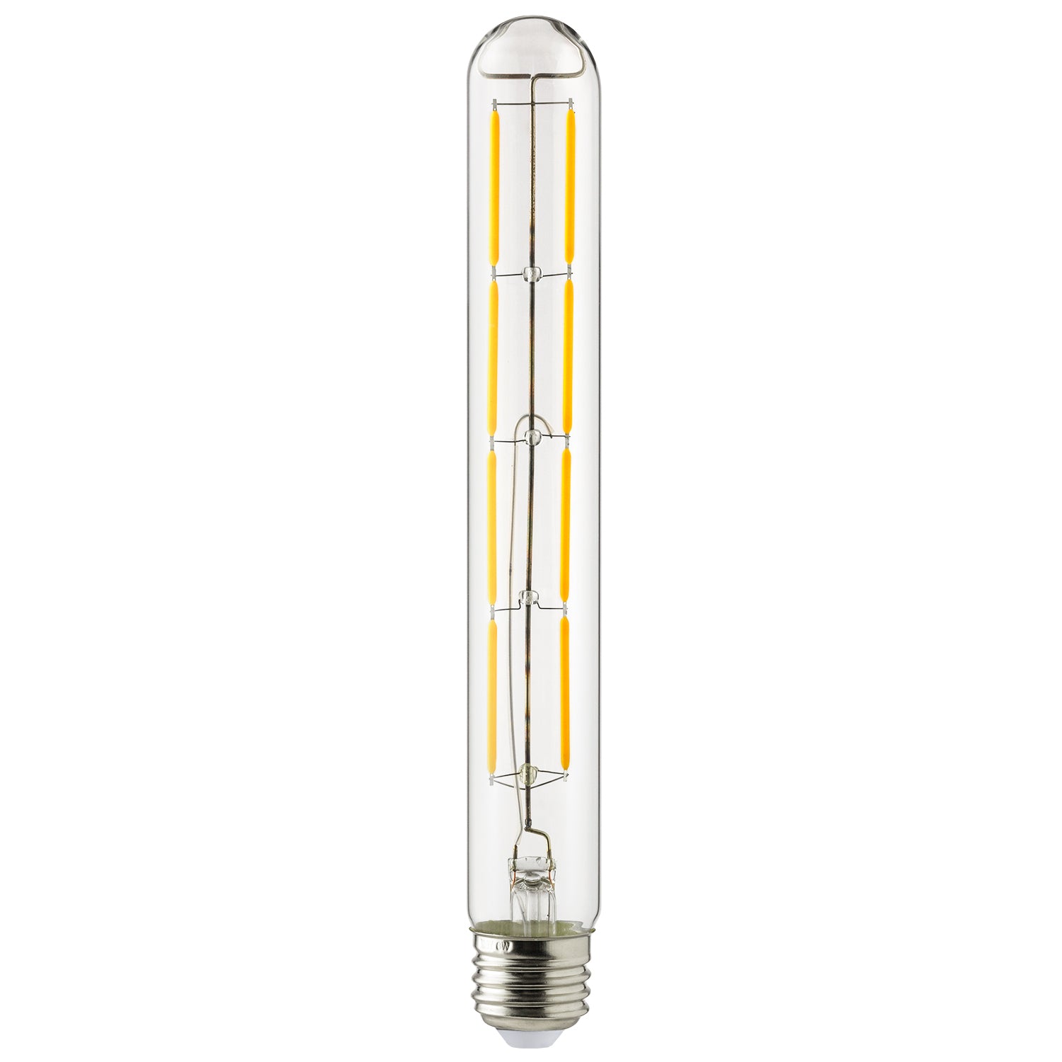 Sunlite 80621 LED Filament T10 Tubular Light Bulb, 6 Watts (60W Equivalent), 570 Lumens, Medium E26 Base, 120 Volts, Dimmable, 90 CRI, UL Listed, Clear, Title-20 Compliant, 2700K Soft White - 5 Pack - Cheap-Us