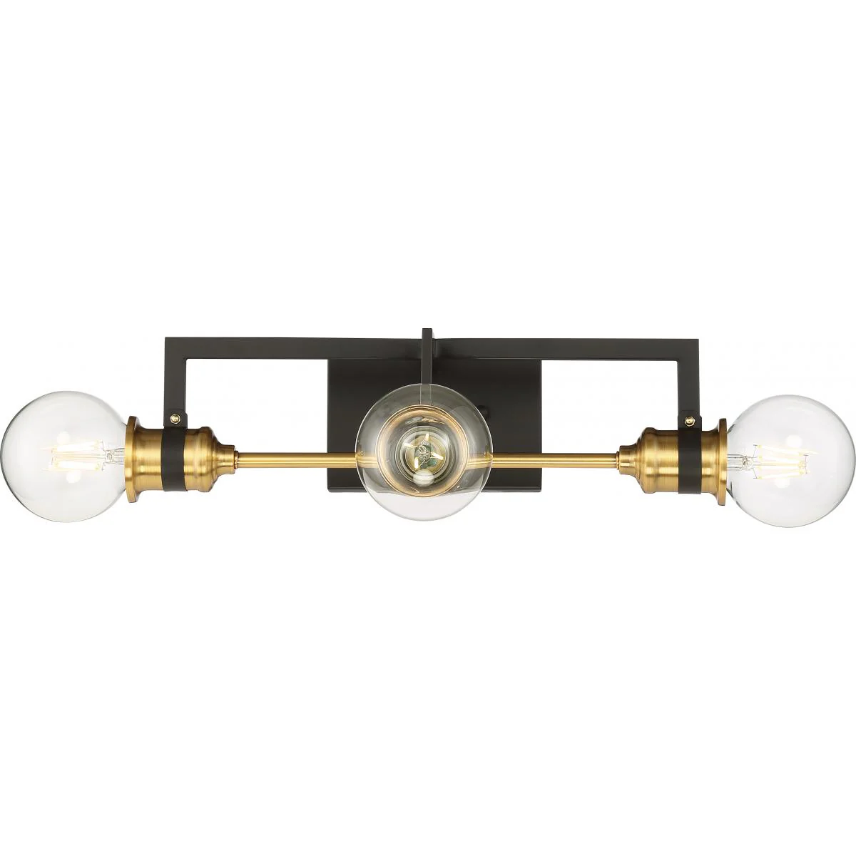 60-6973 INTENTION 3 LIGHT VANITY Intention - 3 Light Vanity - Warm Brass and Black Finish - Cheap-Us